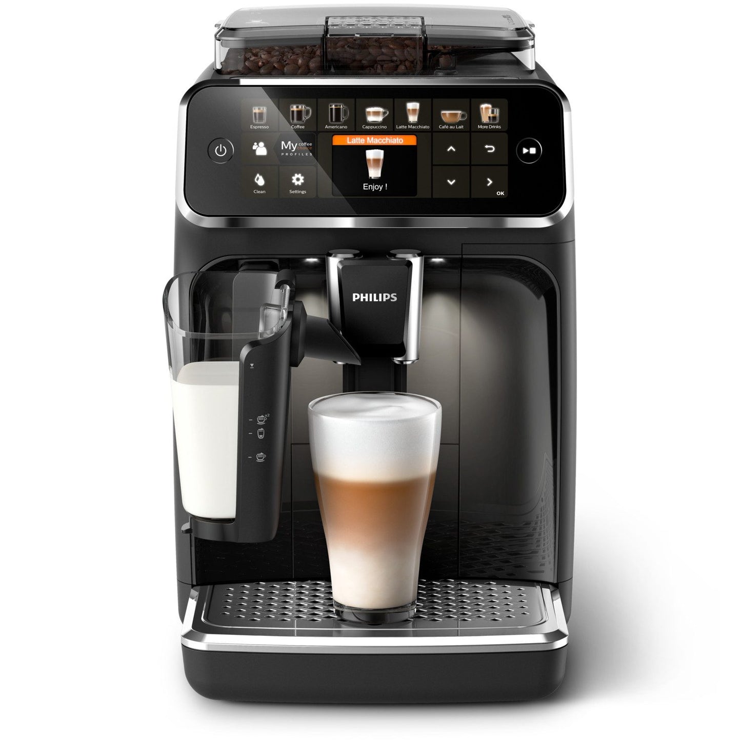 Kaffeevollautomat Series 5400 EP5441/50, 12 Kaffeespezialitäten, LatteGo Milchsystem, Touchdisplay, anpassbare Kaffeeeinstellungen, erstklassiges Küchendesign, schwarz