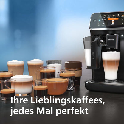 Kaffeevollautomat Series 5400 EP5441/50, 12 Kaffeespezialitäten, LatteGo Milchsystem, Touchdisplay, anpassbare Kaffeeeinstellungen, erstklassiges Küchendesign, schwarz