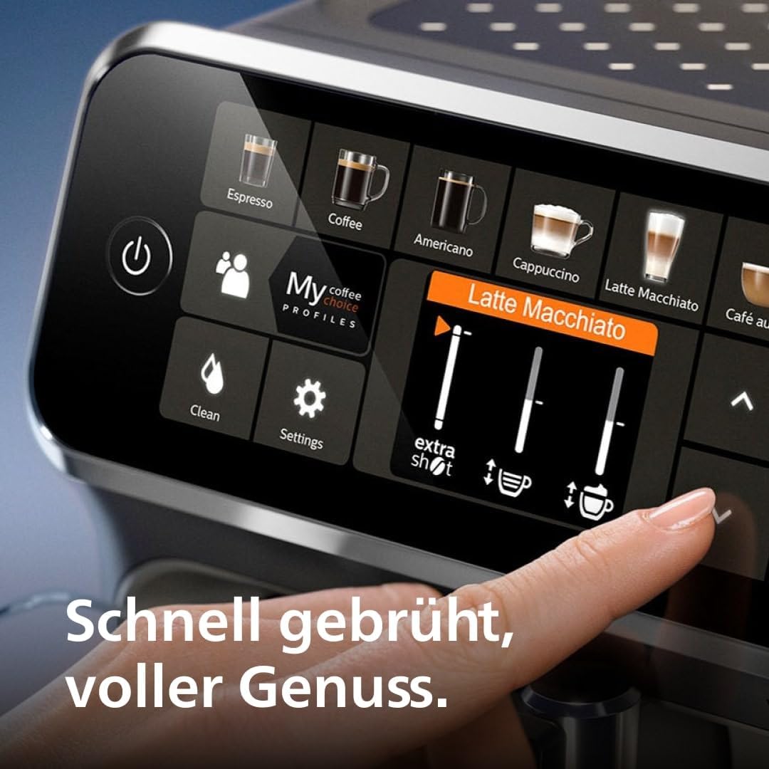 Kaffeevollautomat Series 5400 EP5441/50, 12 Kaffeespezialitäten, LatteGo Milchsystem, Touchdisplay, anpassbare Kaffeeeinstellungen, erstklassiges Küchendesign, schwarz